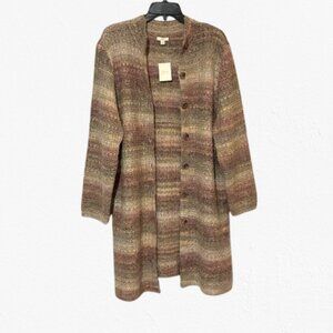 NWT J Jill Alpaca Wool Blend Duster Knit Cardigan Sweater SZ XL